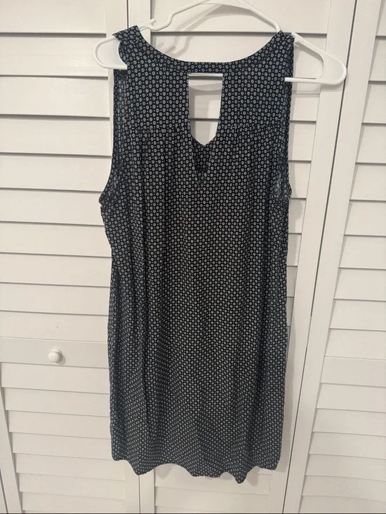 Old Navy Black Dress with White Floral Dot Print - Picture 3 of 3